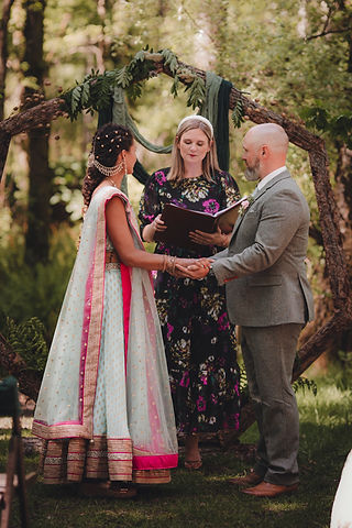 Natural woodland wedding setting at Comrie Croft photographed by a Scotland wedding photographer.