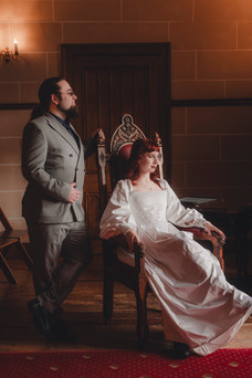 Elegant indoor castle portraits at Dalhousie Castle Scotland romantic elopement