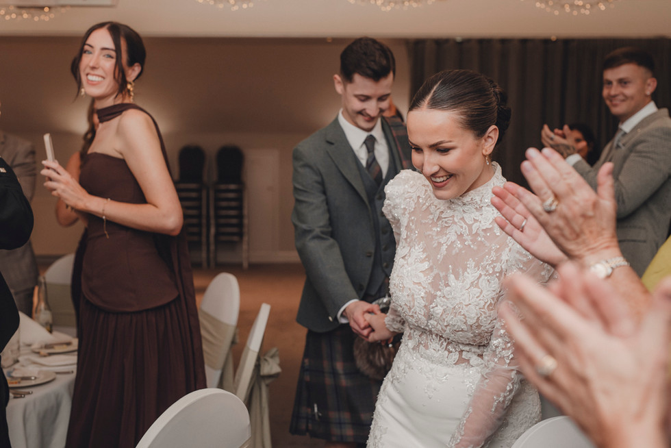 Wedding reception celebration with speeches at Forbes of Kingennie Scotland