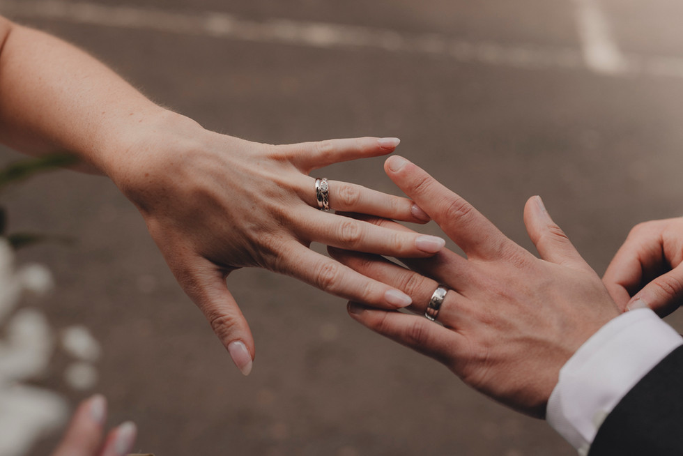 Editorial style wedding portraits with St Giles Cathedral in Edinburgh as backdrop