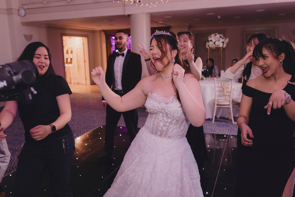 Evening wedding dance floor at Balbirnie House Hotel documentary wedding photography