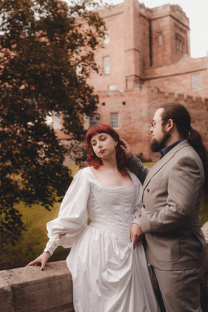 Intimate elopement portraits in the forest at Dalhousie Castle Scotland