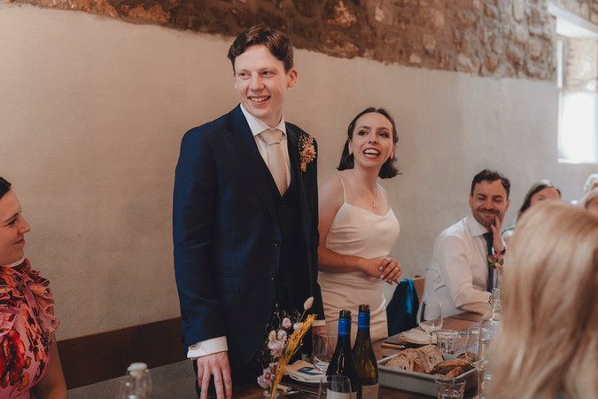 Relaxed wedding reception fun at The Free Company photographed by an Edinburgh wedding photographer.