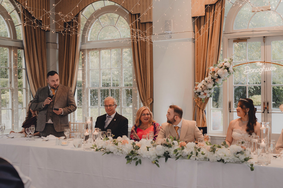 Meaningful wedding reception moments captured by a Scotland wedding photographer
