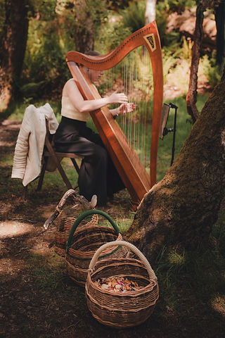 Outdoor woodland wedding venue in Scotland photographed by a Scotland wedding photographer.