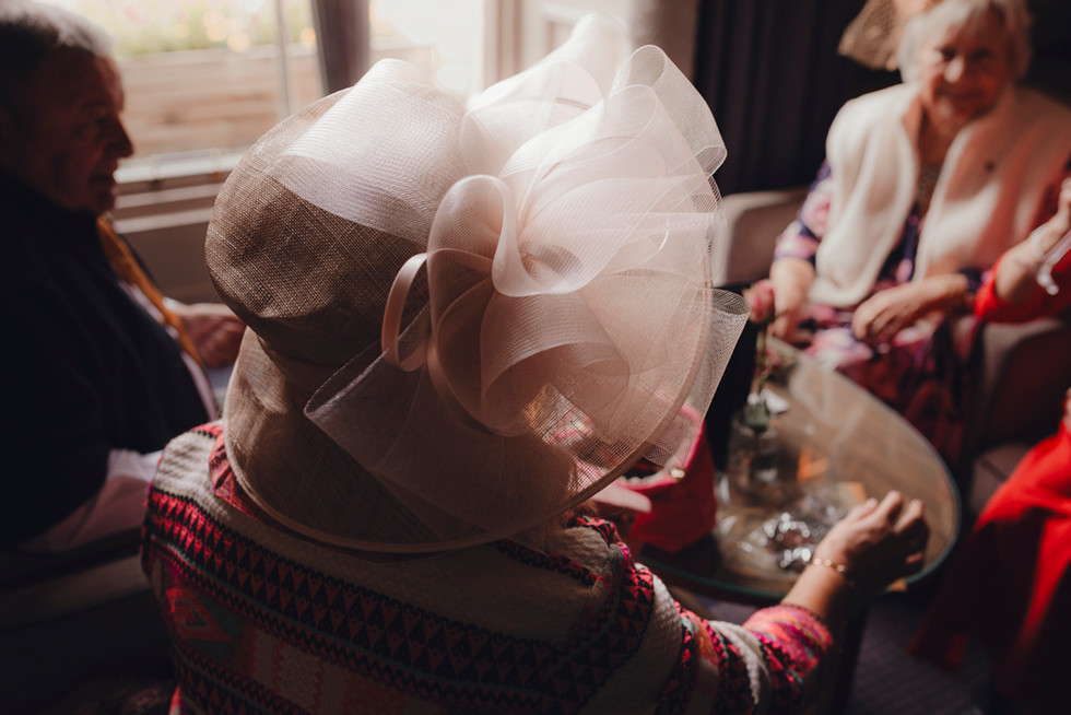 Wedding drinks reception at Balbirnie House Hotel Scotland relaxed and joyful moments