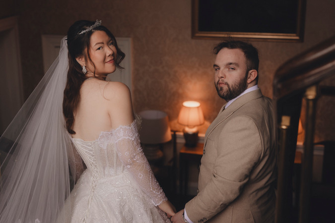 Documentary wedding portraits inside Balbirnie House Hotel Scotland