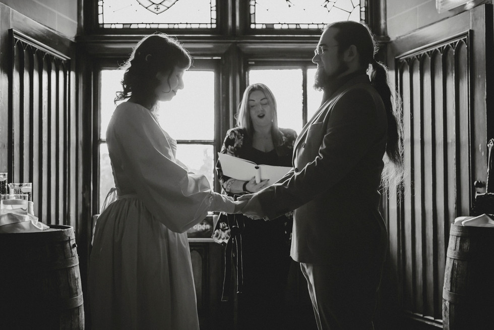 Meaningful castle elopement ceremony at Dalhousie Castle Scotland