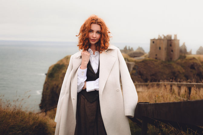 edinburgh photographer, scotland photographer, edinburgh wedding photographer, scotland elopement photographer, dunnottar castle, dunnottar castle elopement, castle photoshoot, portrait photography scotland, ginger model scotland, scottish wedding inspiration,Romantic wedding photoshoot at Dunnottar Castle,Scotland wedding inspiration, castles of scotland, romantic wedding photography, cinematic wedding photography, fine art wedding photography, wedding photography scotland, elopement in scottish castles