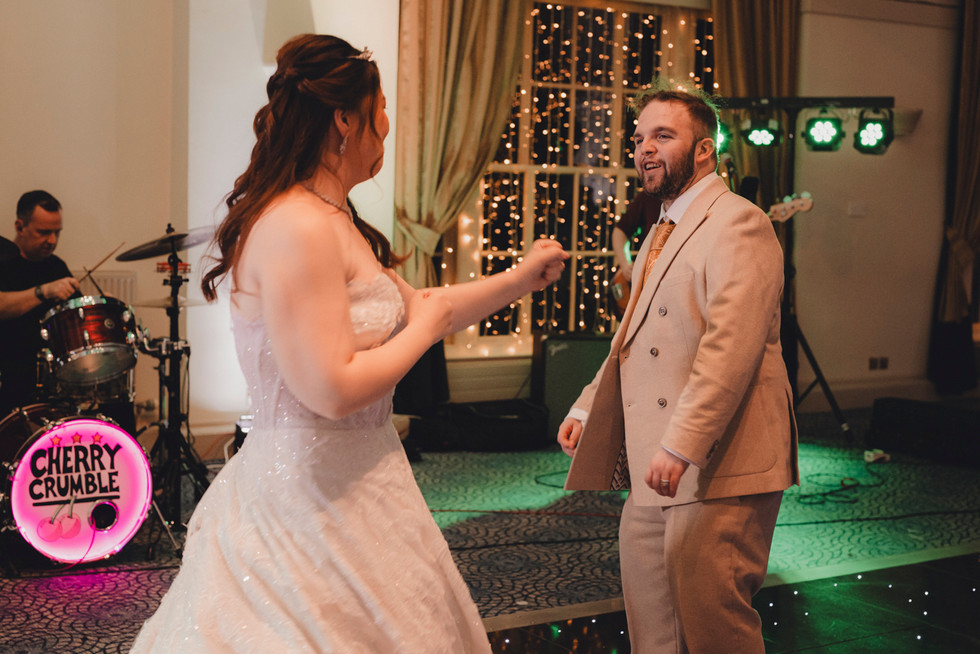 Wedding party dancing at Balbirnie House Hotel Scotland joyful evening moments
