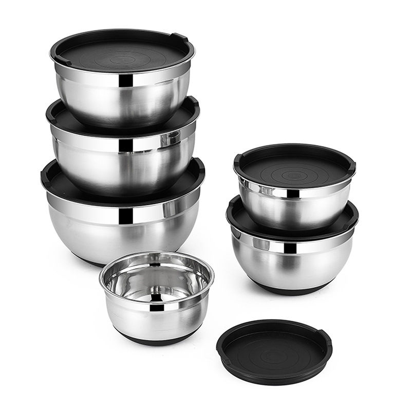 Thumbnail: Thickened Silicone Bottom Stainless Steel Salad Bowl