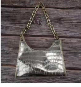 Thumbnail: 2022 New Female Bag Trend Chain One Shoulder Underarm Bag Crocodile Pattern Tex