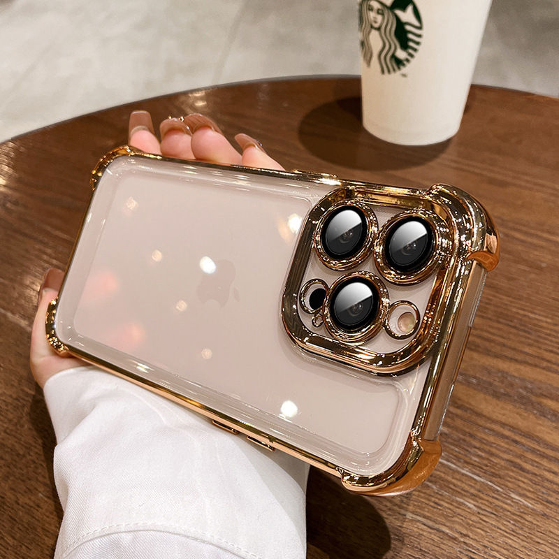 Thumbnail: Electroplated Four-corner Airbag Is Suitable For Apple 14pro Mobile Phone Case 