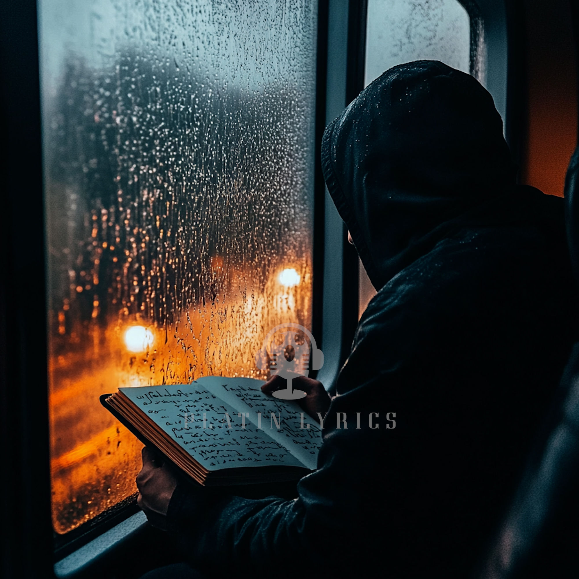 Artwork eines Mannes der in einem Zug sitzt mit nachdenklichem Blick und atmosphärischem Licht. Coverbild für den Kauf.