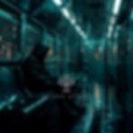 Artwork of a man sitting alone in an empty subway at night with dim lighting and moody atmosphere conveying loneliness.