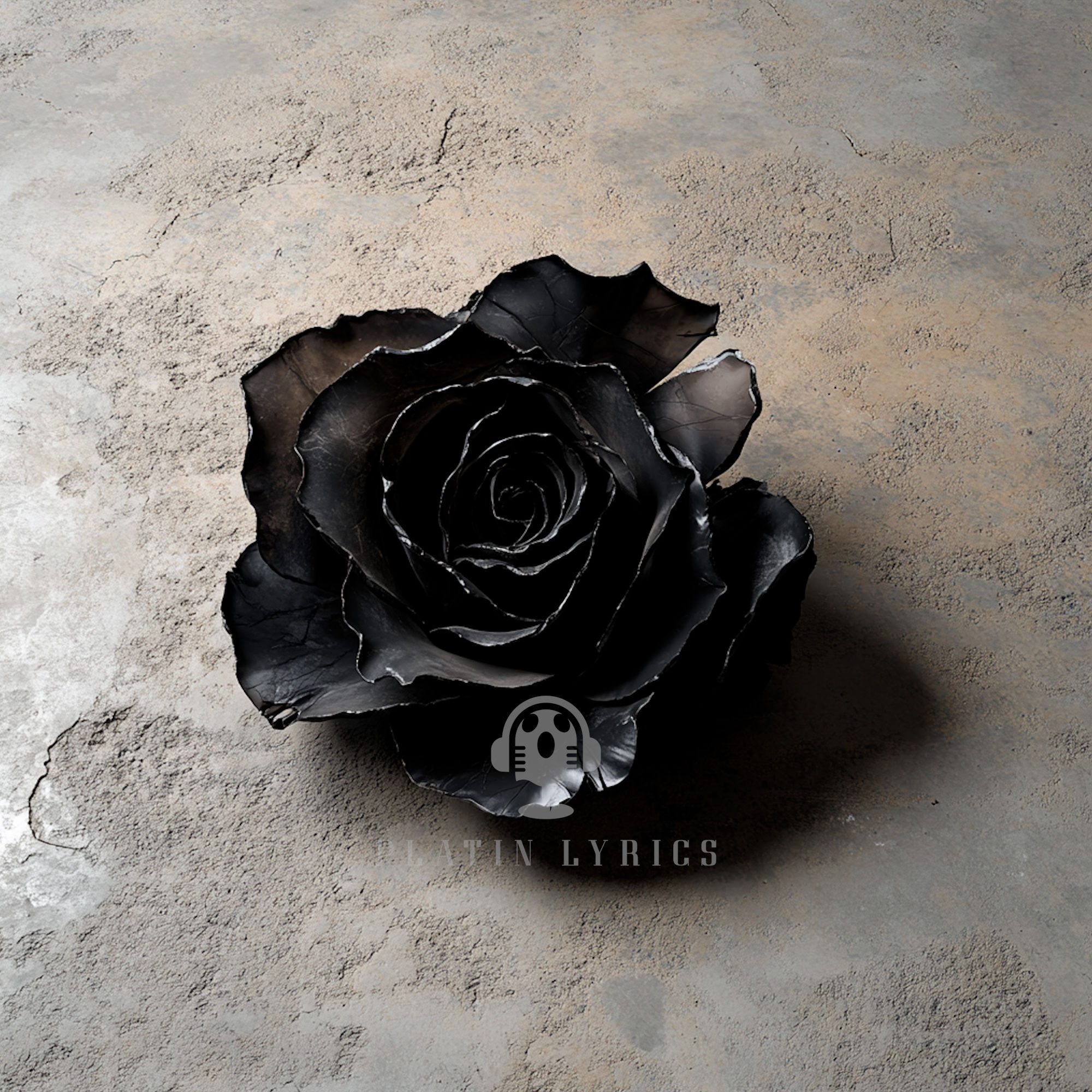 black rose on the ground. buy artwork online. picture for content creators.