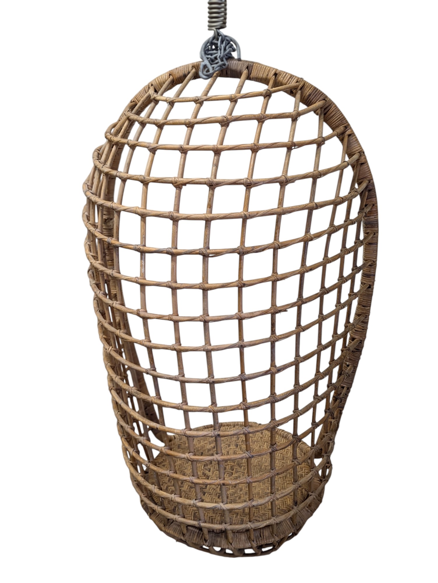 Hanging Wicker Pod Chair With Original Metal Stand – Image 4