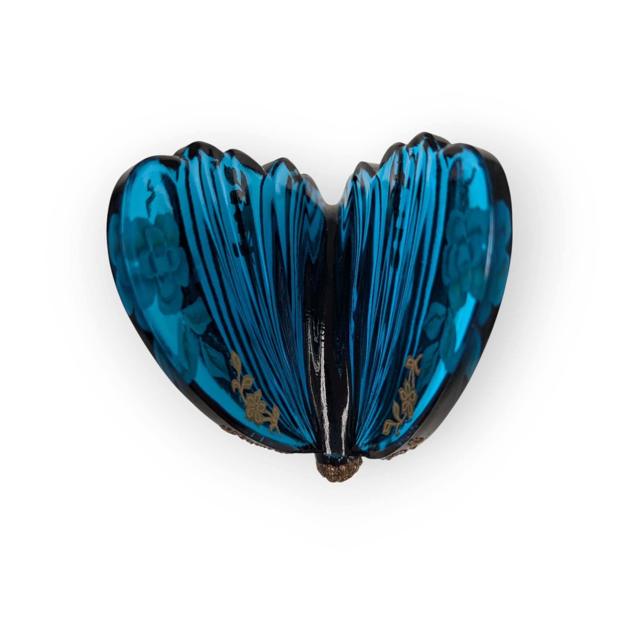 Fenton Glass Blue Butterfly Hand Painted Figurine – Image 3
