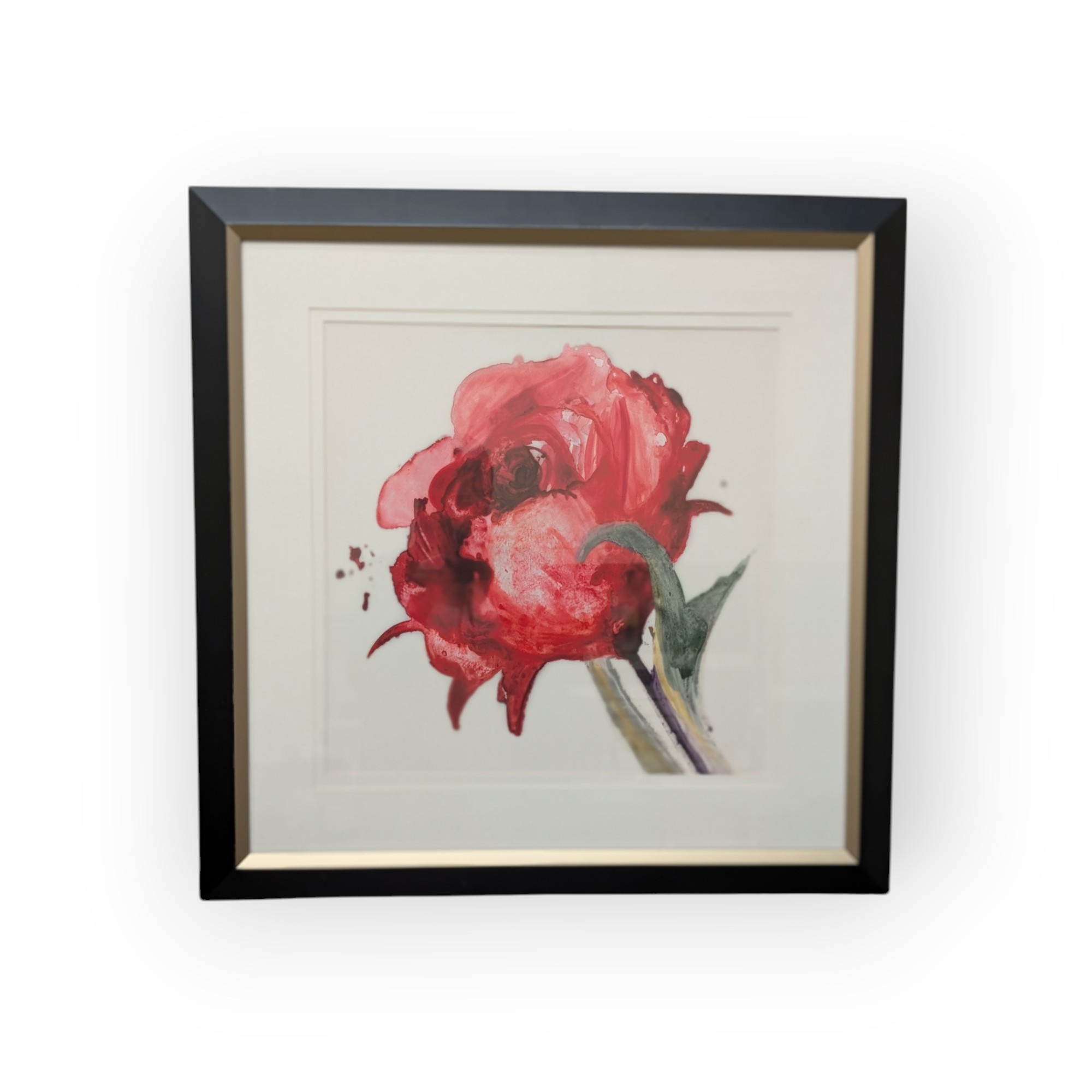Pair of Red Floral Watercolor Prints – Default Title
