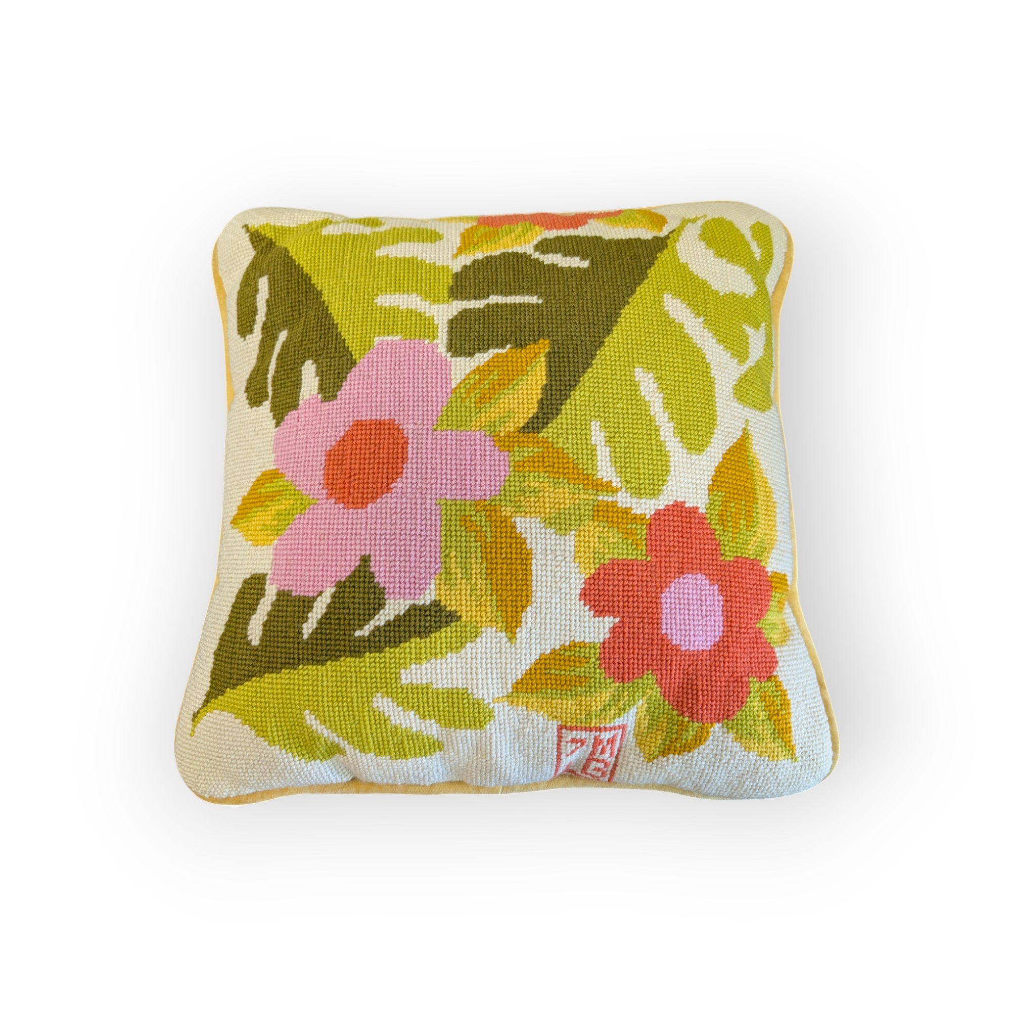 Retro Floral Throw Pillow – Default Title