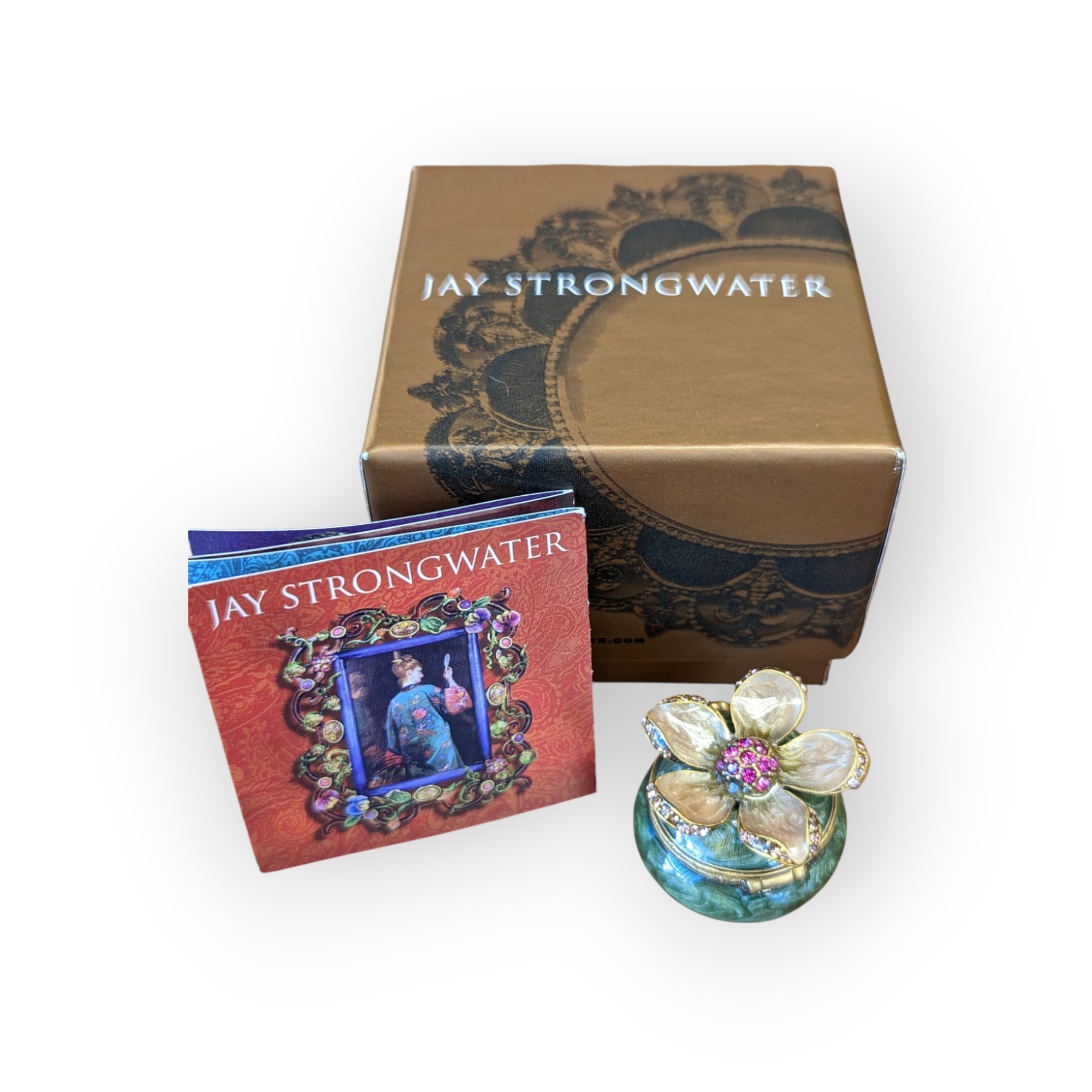 Jay Strongwater Trinket Box Enameled Flower – Image 5