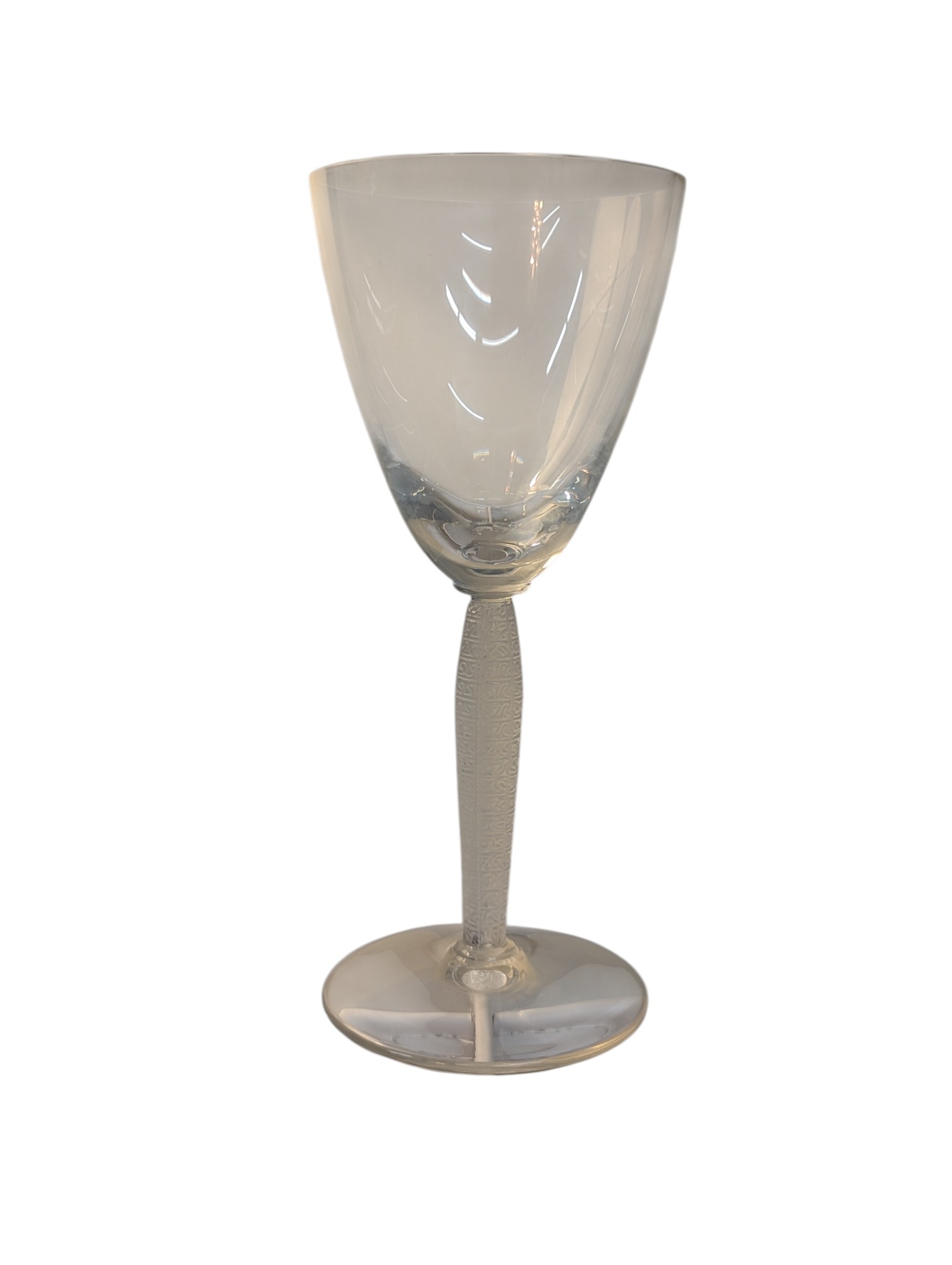 Set of 10 Lalique French Crystal Wine Glasses - Louvre – Image 5
