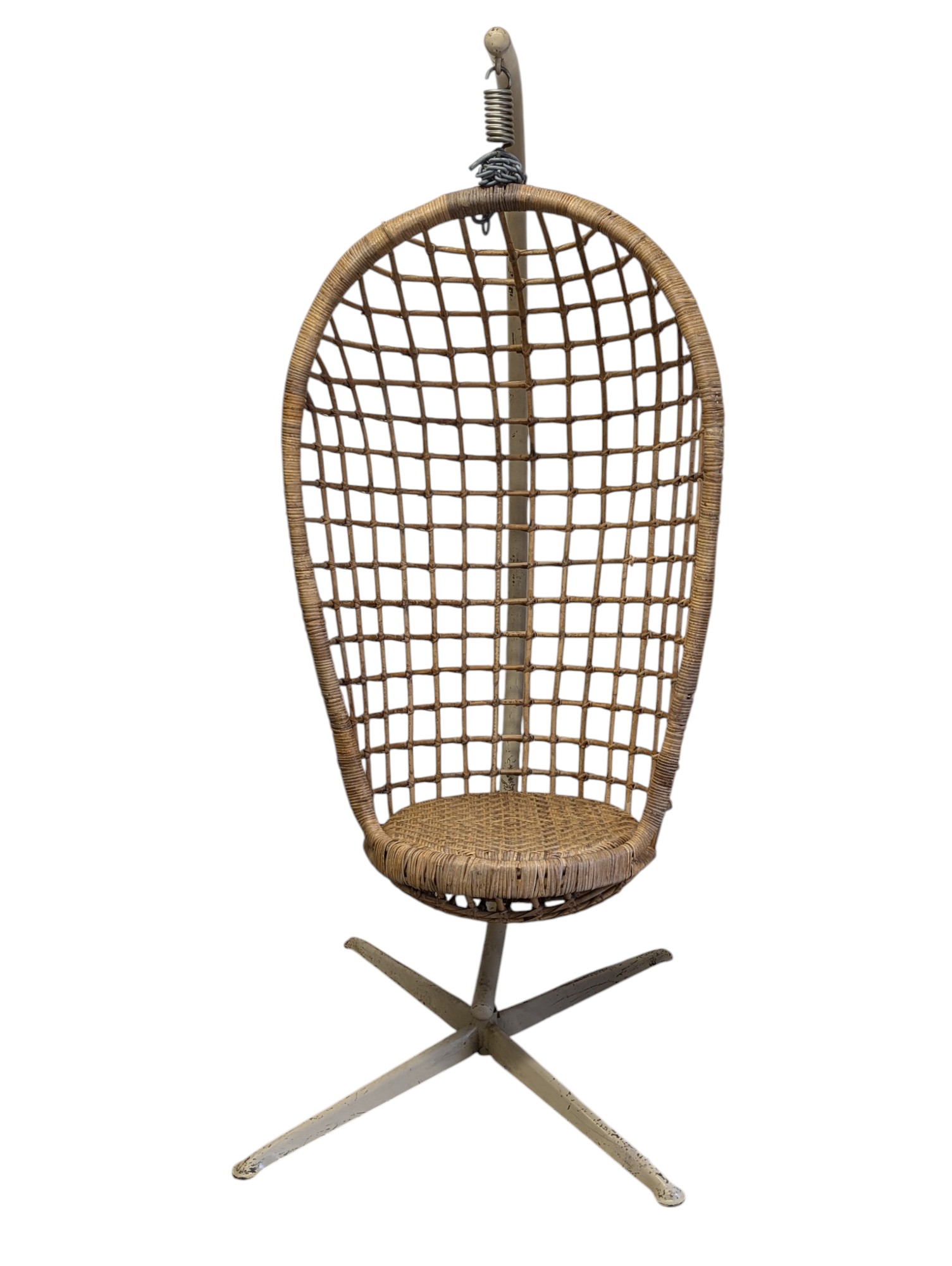 Hanging Wicker Pod Chair With Original Metal Stand – Default Title