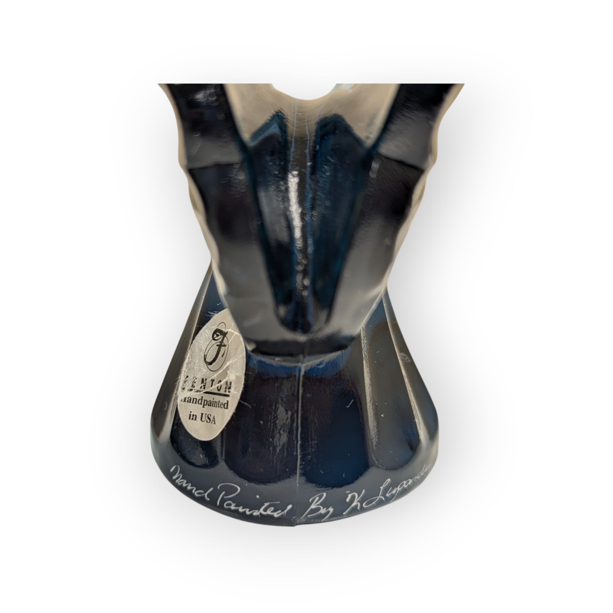 Fenton Glass Blue Butterfly Hand Painted Figurine – Image 4