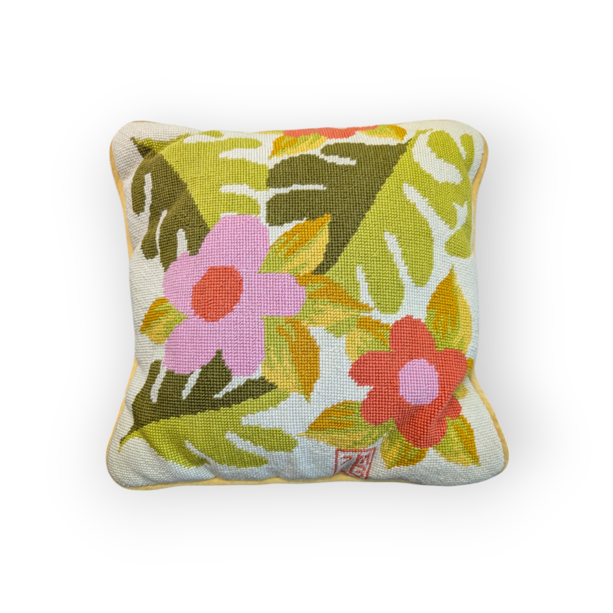 Retro Floral Throw Pillow