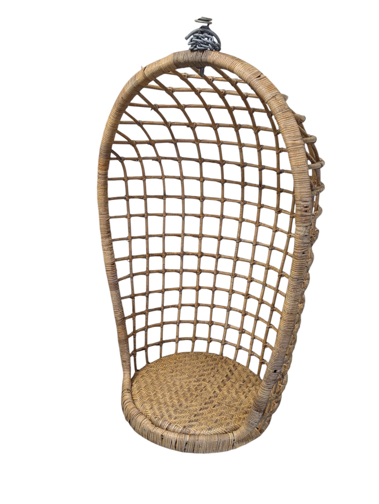 Hanging Wicker Pod Chair With Original Metal Stand – Image 3