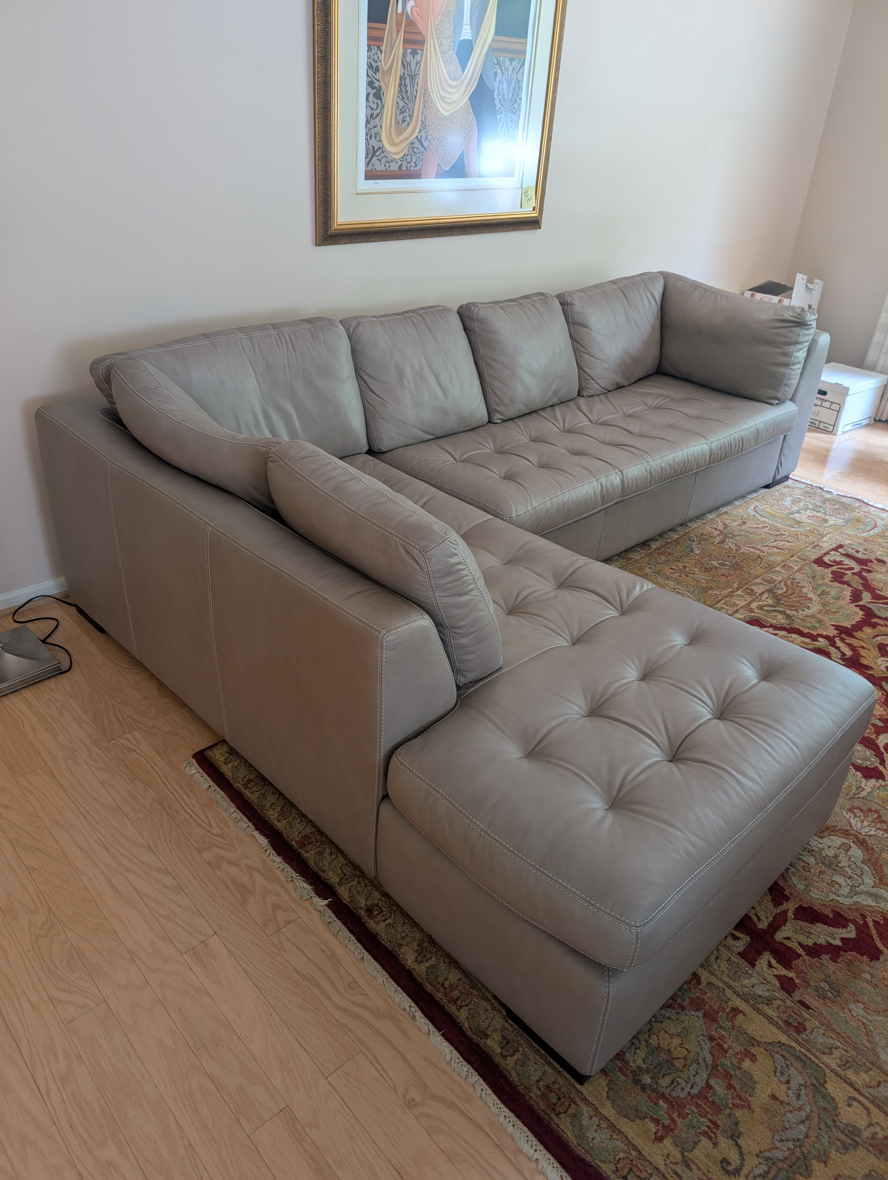 American Leather "Taupe" 2-Piece Sectional