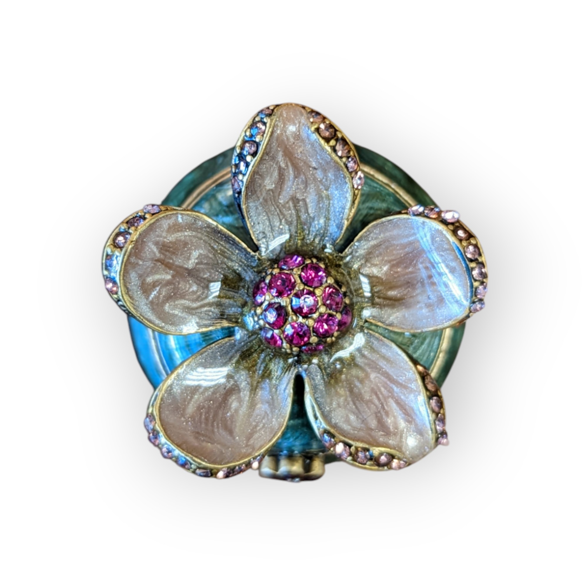 Jay Strongwater Trinket Box Enameled Flower – Image 3