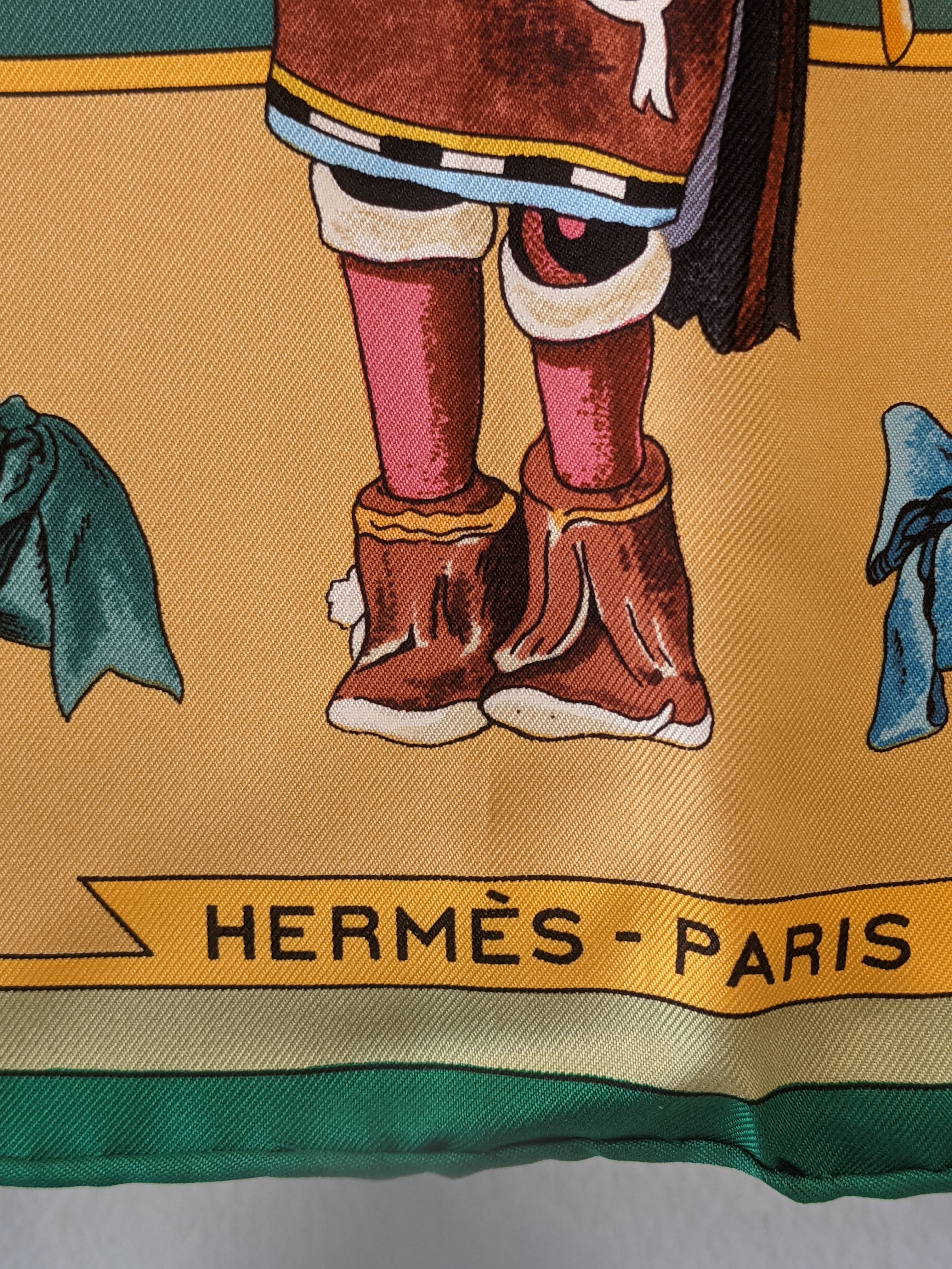 Hermès Mustard Silk Kachinas Scarf, Kermit Oliver in Box