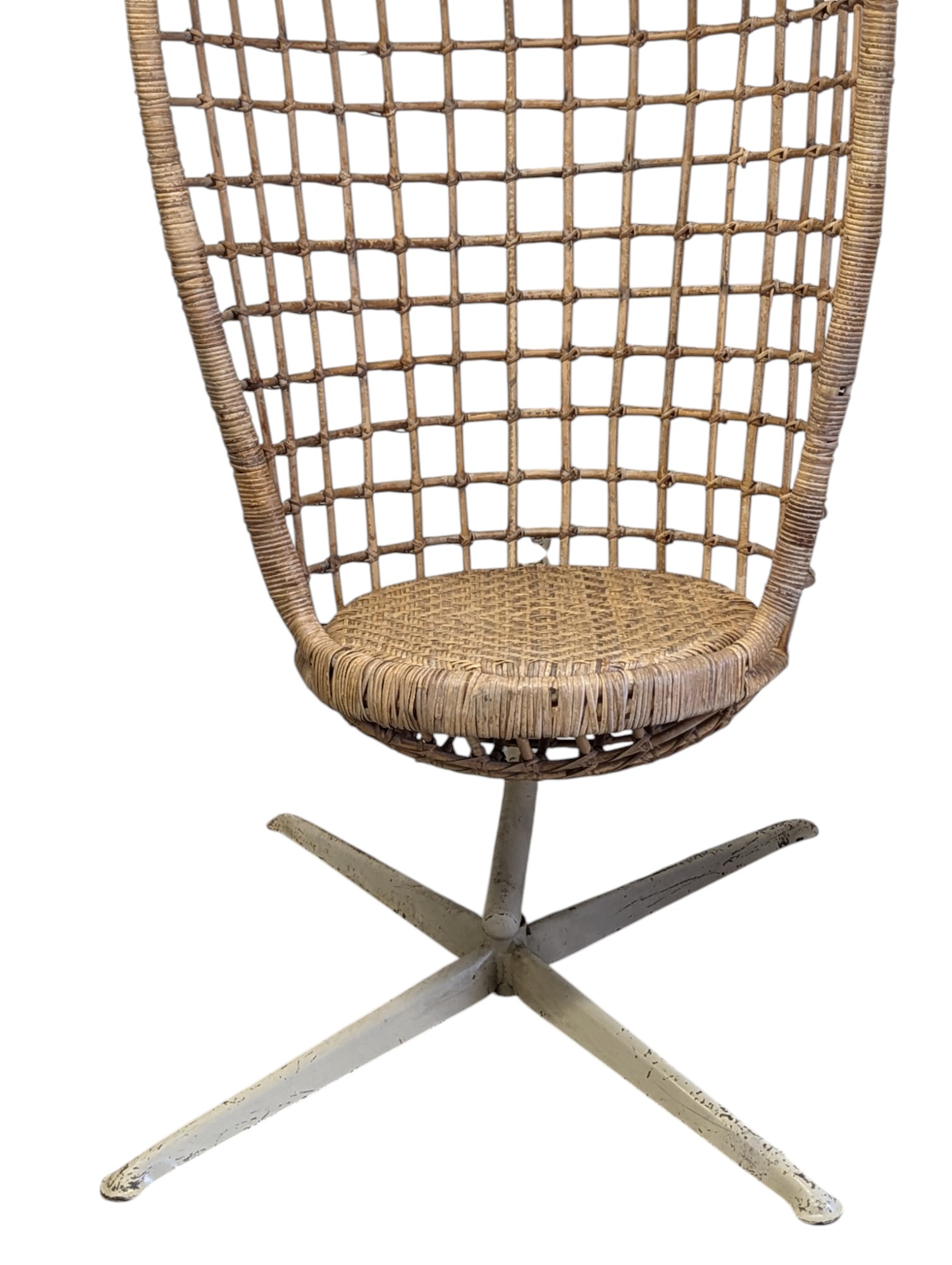 Hanging Wicker Pod Chair With Original Metal Stand – Image 5