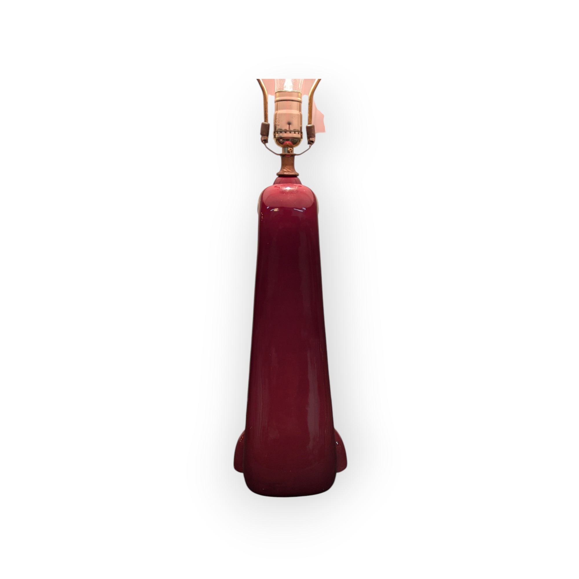 Pair of Burgundy Ceramic Berry Leaf Lamps – Image 9