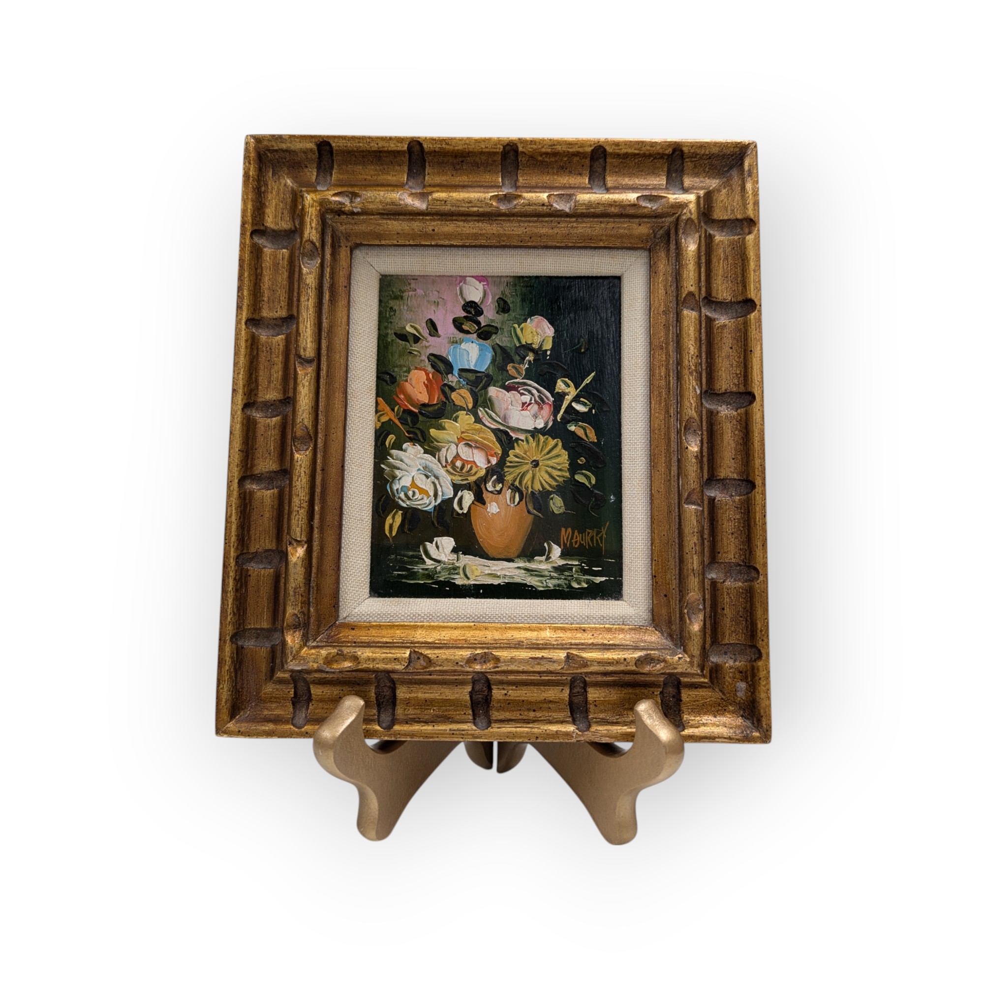 Original Miniature MCM Painting of Flowers – Default Title