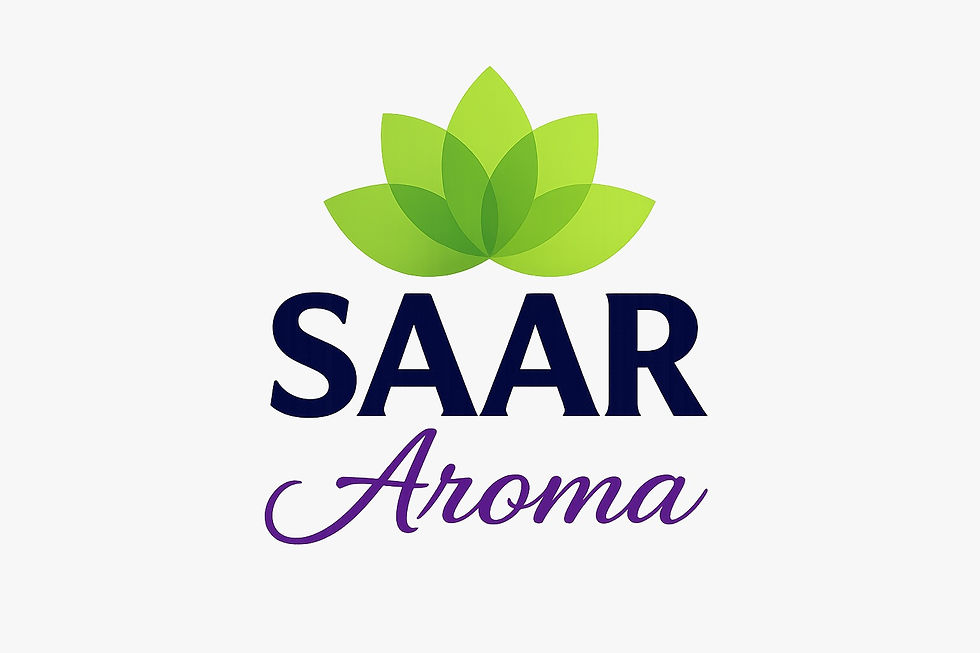SAAR Aroma logo with green lotus leaves