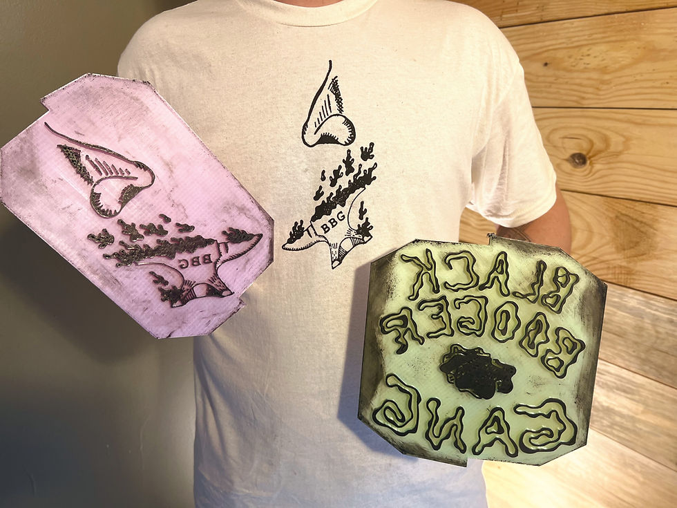 Thumbnail: 2 side Black Booger Anvil-Hand Stamped Tee