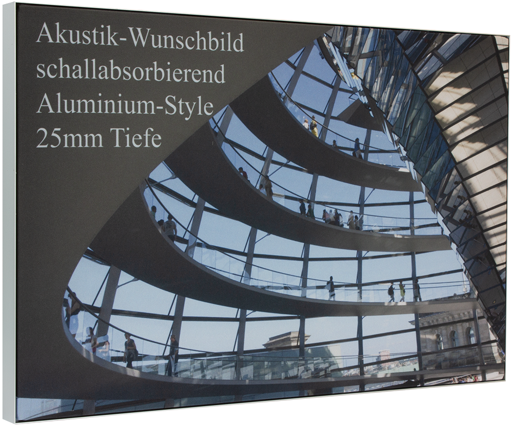 Akustikbild 25 mm Tiefe Aluminium-Style