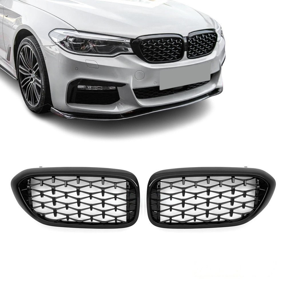 Diamond grills, glossy black BMW G30 / G31 (17-20)