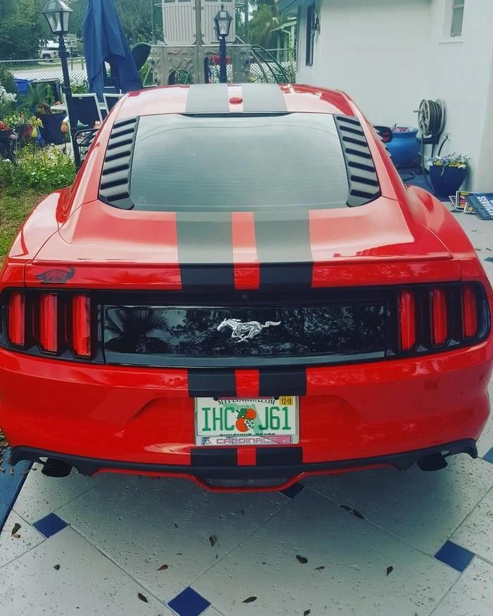 Sīktēls: Rear window louver, matte Ford Mustang 15-20