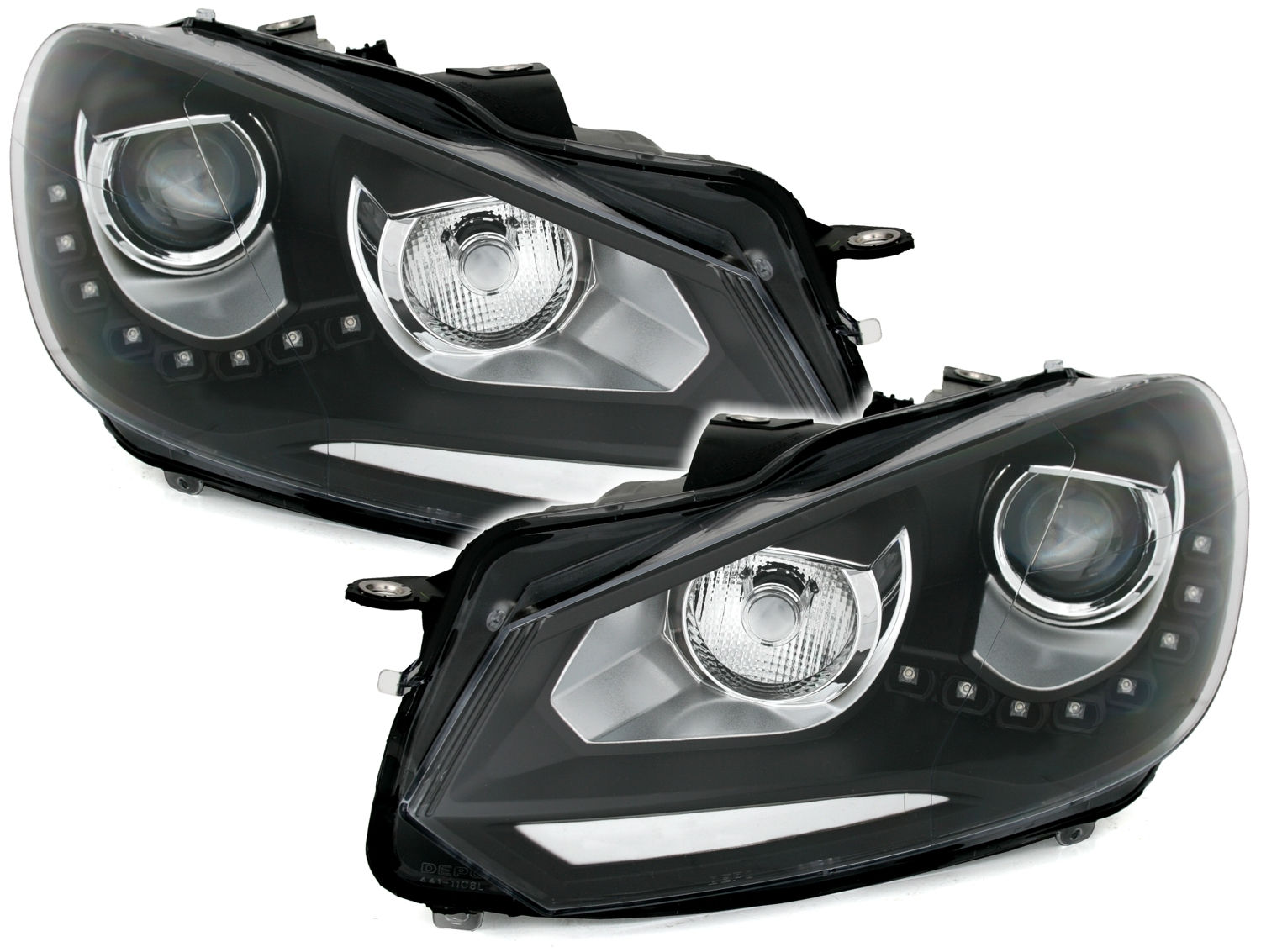 Headlight set for VW Golf 6 with TFL