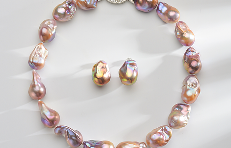 Baroque freshwater pearl strand featuring irregular shapes and high natural luster