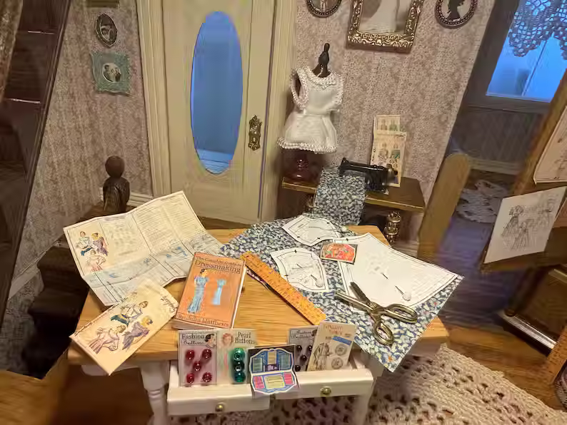 Thumbnail: Dollhouse Miniature Sewing Room Kit