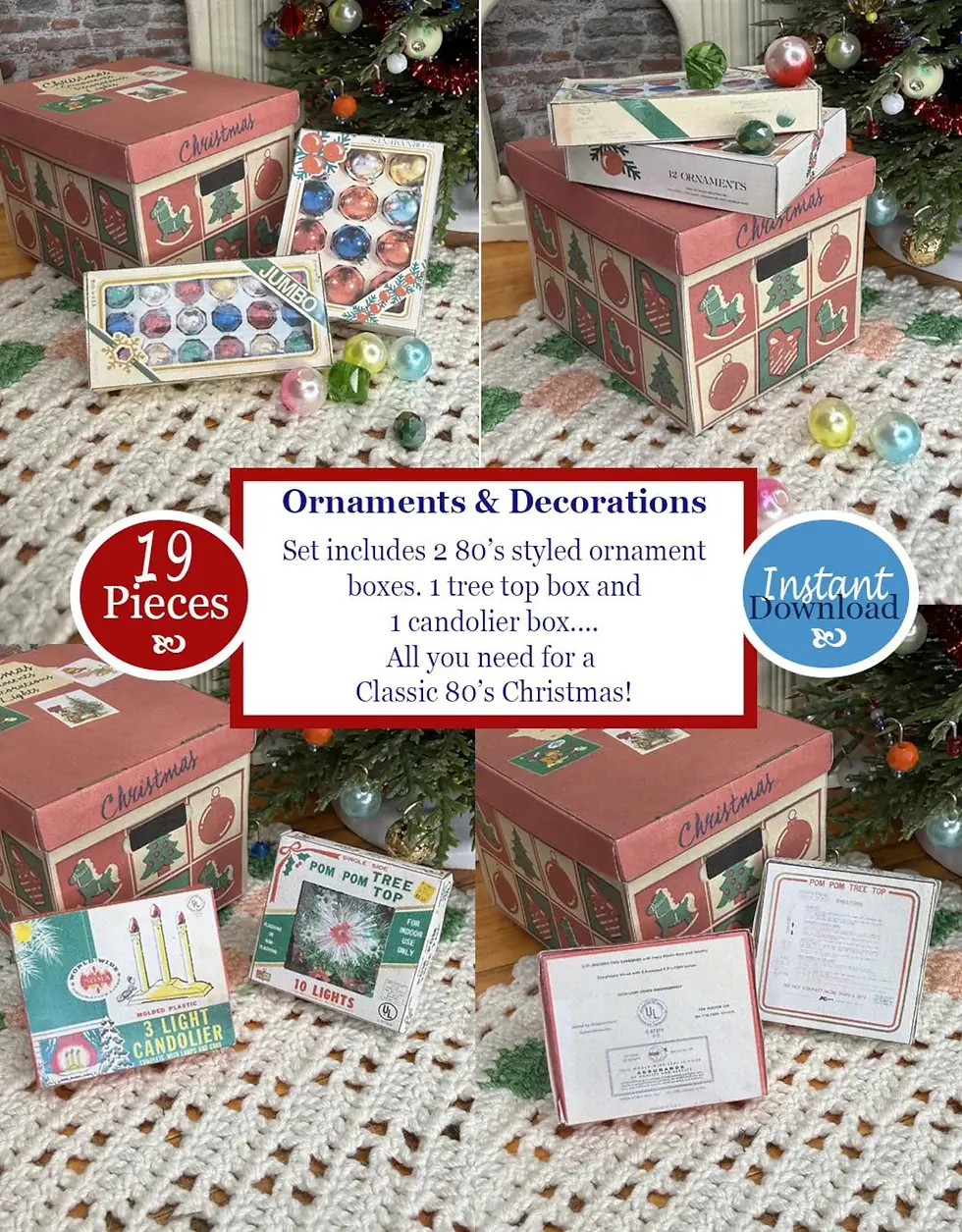 Thumbnail: 1:12 Scale 1980's Christmas Decor & Storage Set