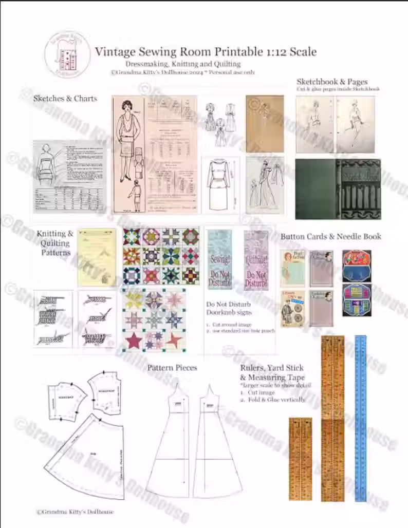 Thumbnail: Dollhouse Miniature Sewing Room Kit