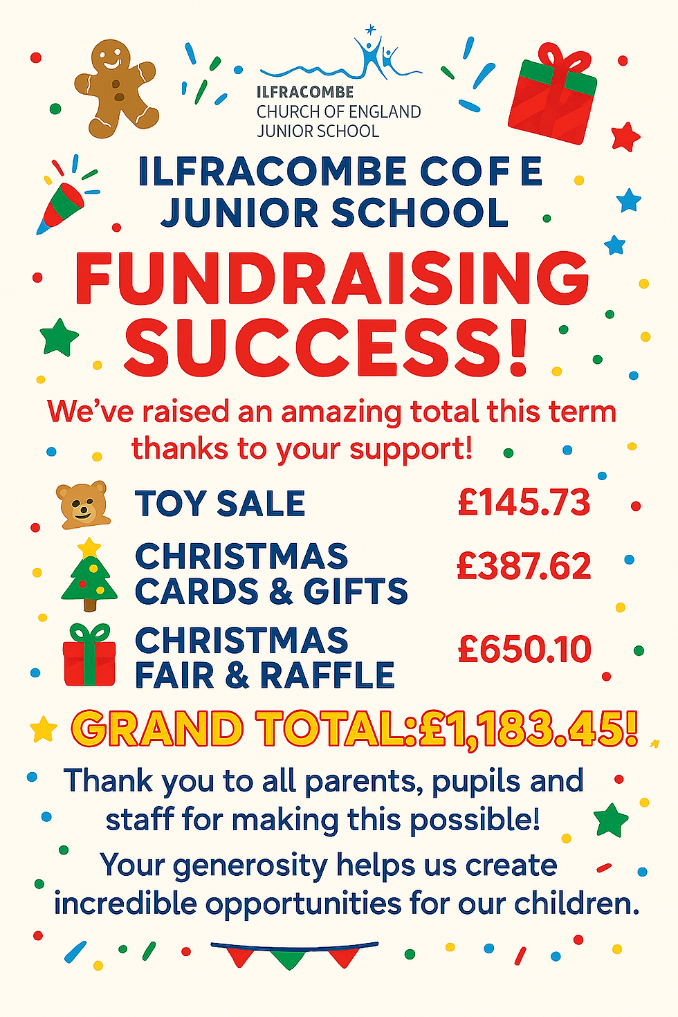 Ilfracombe Junior School Fundraising Success!