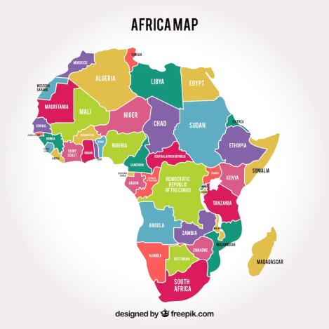 Maps of Continents of the World