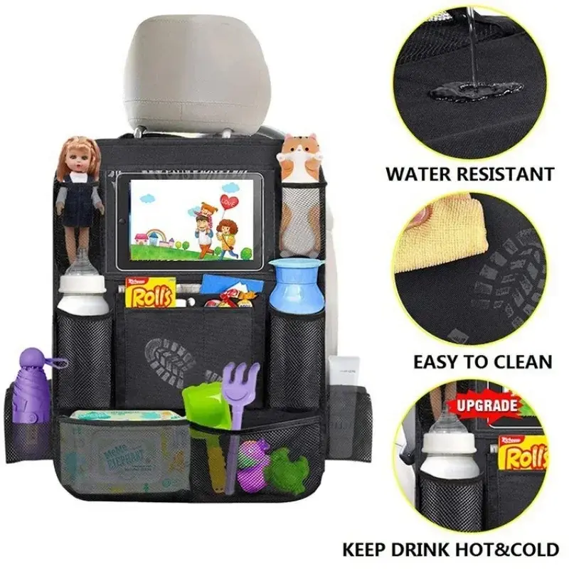 Thumbnail: Car Interior Accessories Car Seat Back Storage Anti-Kick Bag Simple Oxford