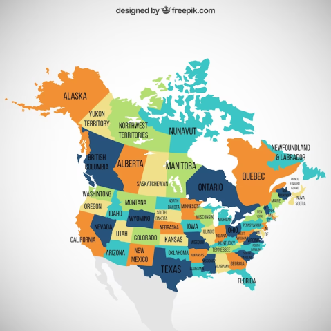 Continents of the World - Map of North America